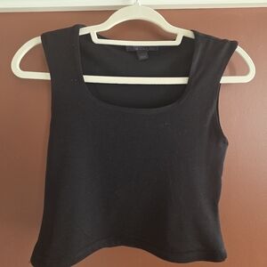 AllSaints Black Scoop Neck Crop Tank